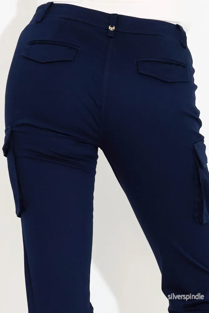 VISCOSE STRETCH TROUSERS - Blå - Bild 2