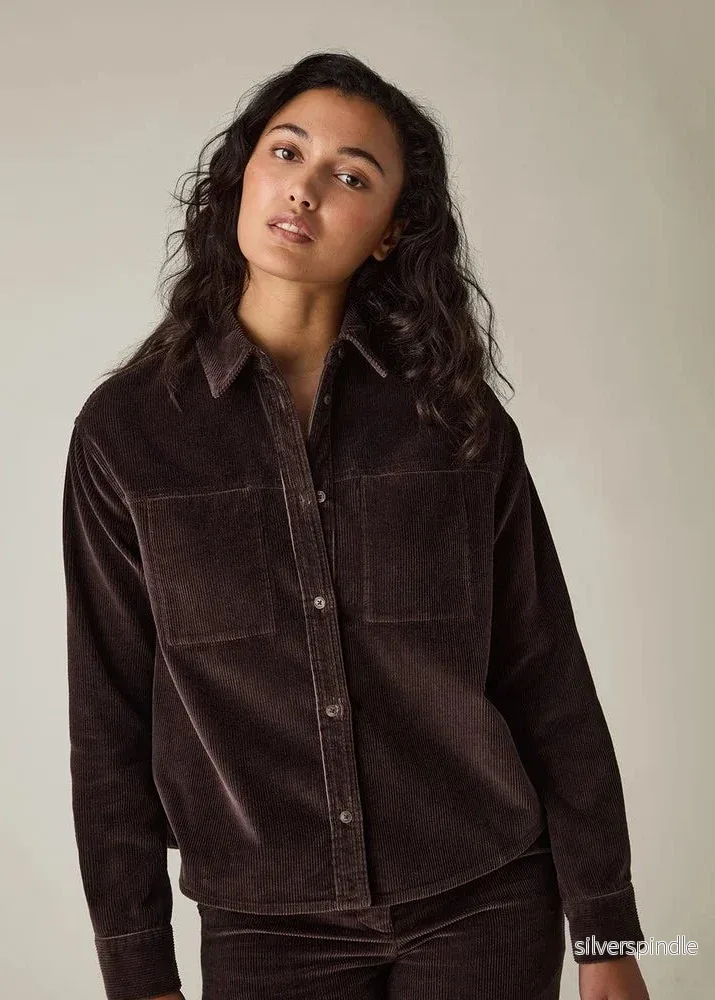 Lexington Cropped Corduroy Shirt Dark Brown Lexington Cropped Corduroy Shirt Dark Brown