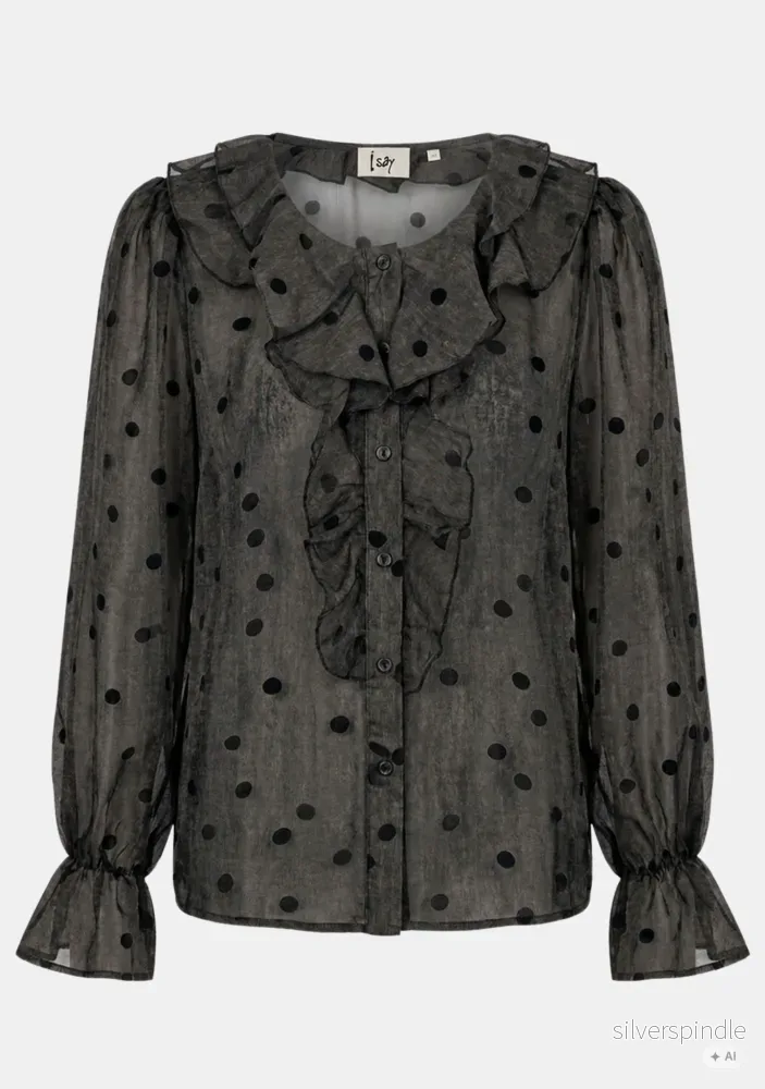 Vibse Flounce Shirt - Brown dots - Bild 3