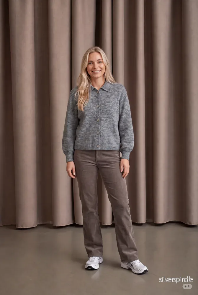 Anna Colar Cardigan - Grey Melange - Bild 2
