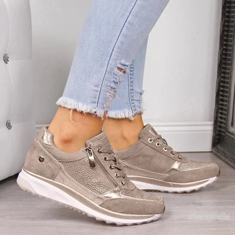Komfort Sneakers | Ortopediska Sneakers med Blixtlås & Andningsbart Material | Optimal Stöd för Ditt Dagliga Liv - Bild 2