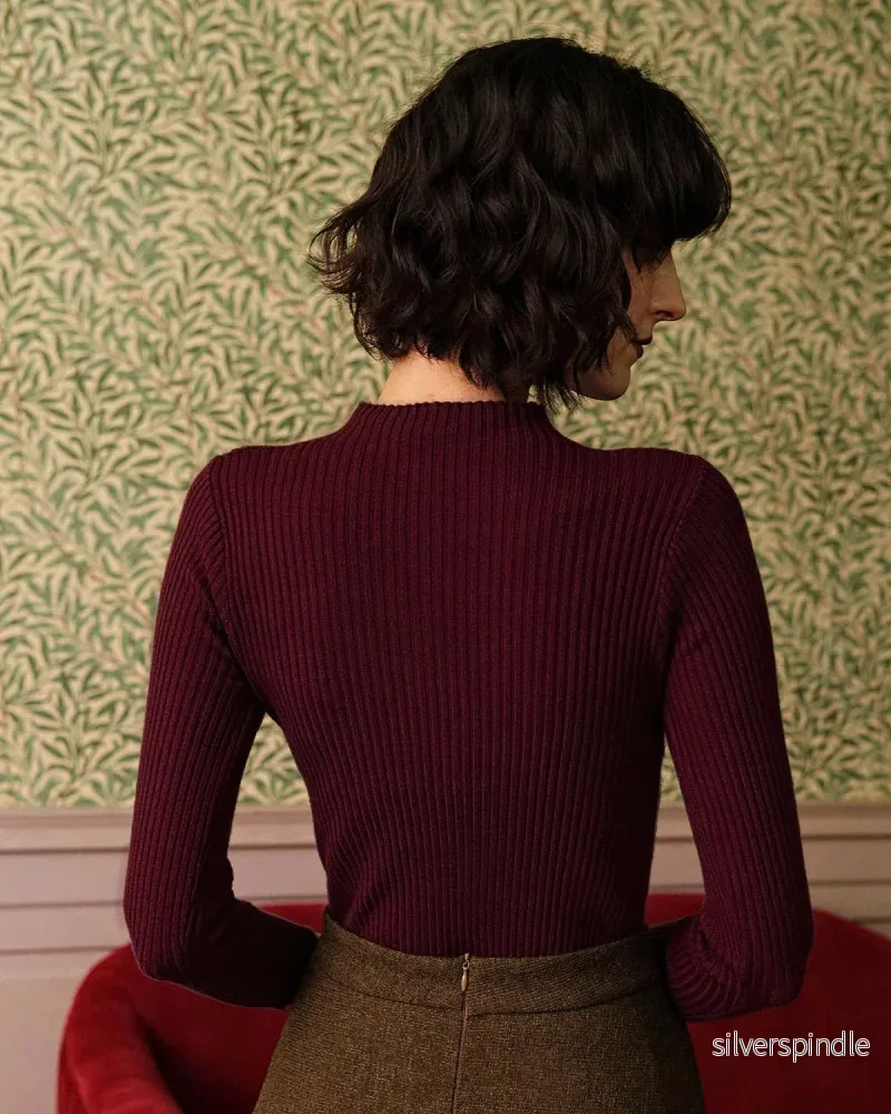 Sophie | Elegant Ribbad Polokrage Topp för Festtoppar - Bild 3