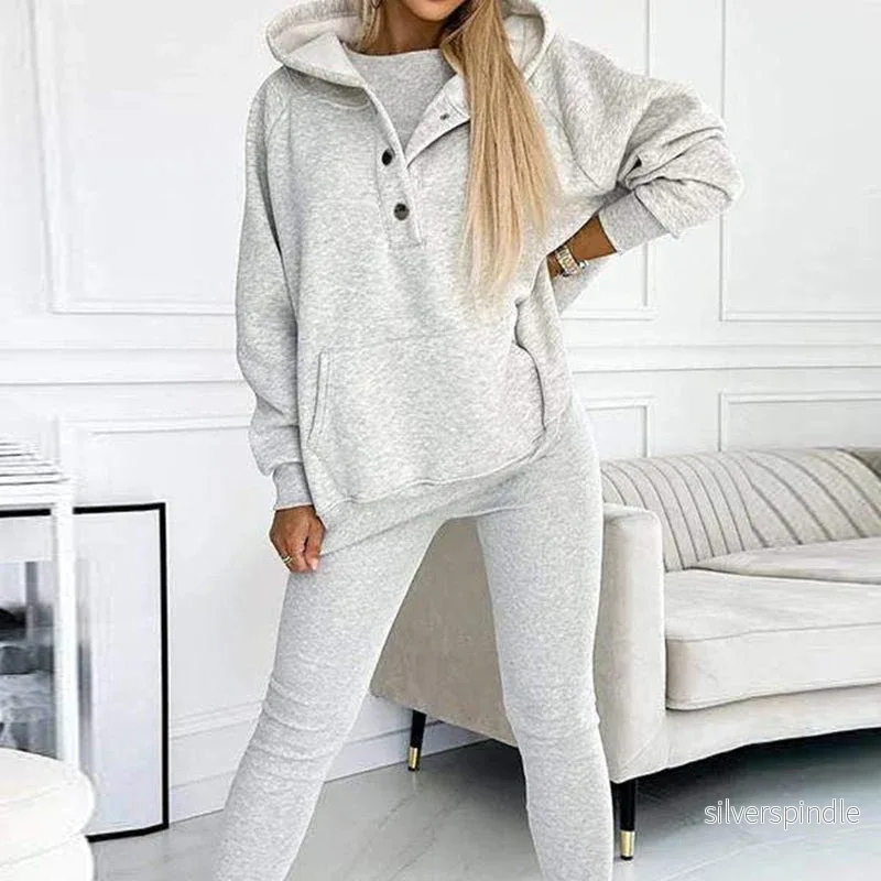 Sophie | Trendigt Träningsset med Huvtröja och Slim Fit Byxor - Bild 2