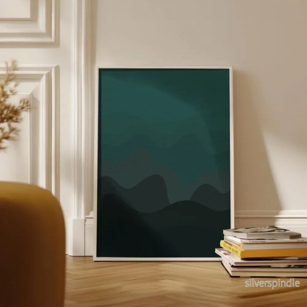 Naturposter Geometriska Berg - Väggkonst i Grönt