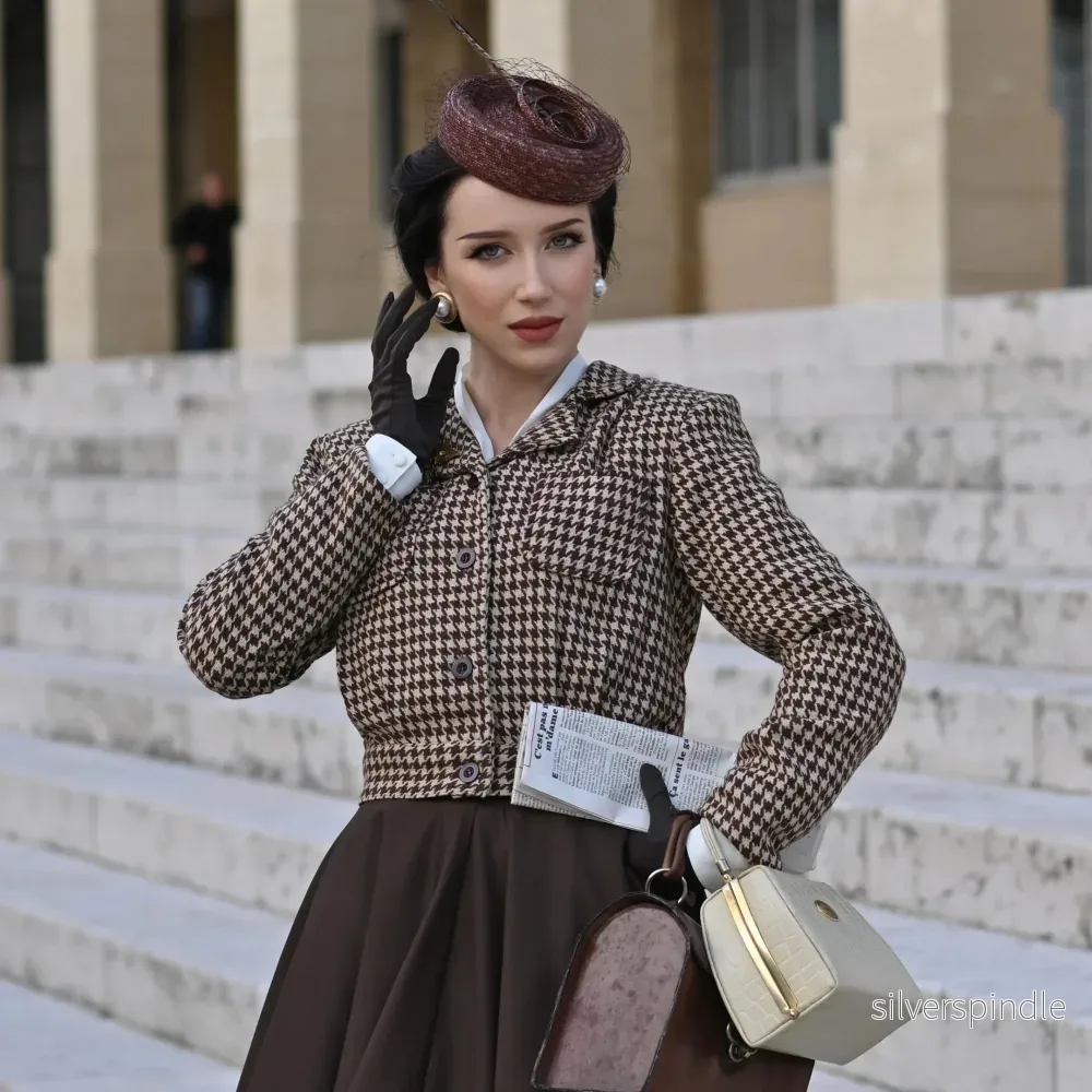 Elisabeth 1940 jacka - brun houndstooth - Bild 3