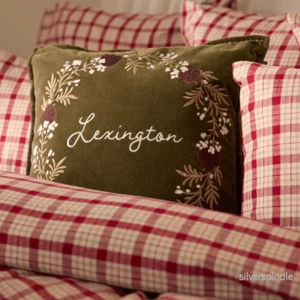 Lexington Wreath Organic Cotton Velvet Kuddfodral - Bild 2