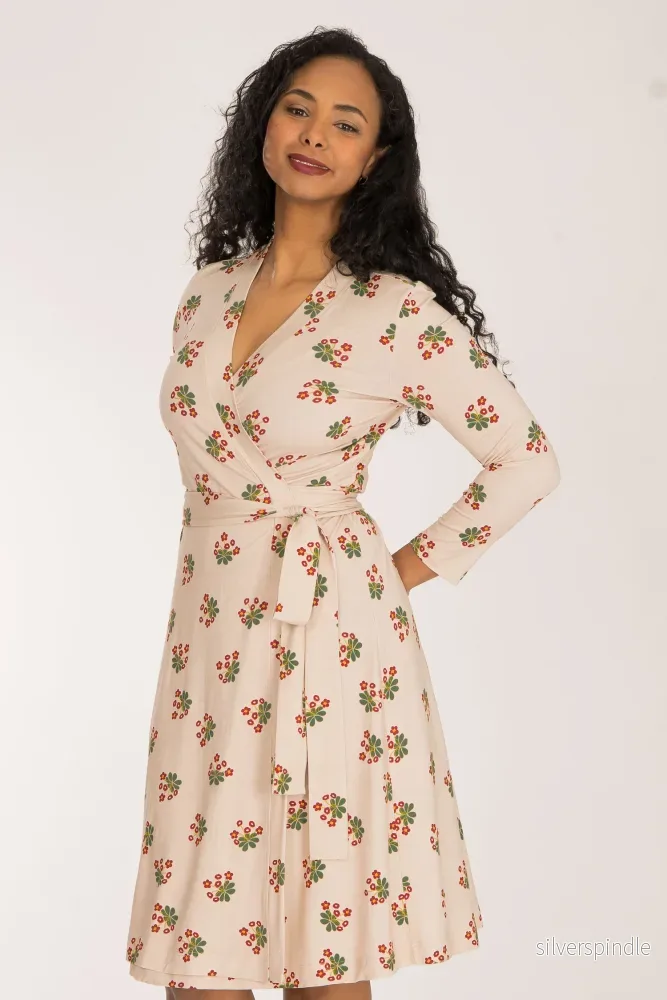 Bestie wrap short jersey dress - Beige - Bild 2