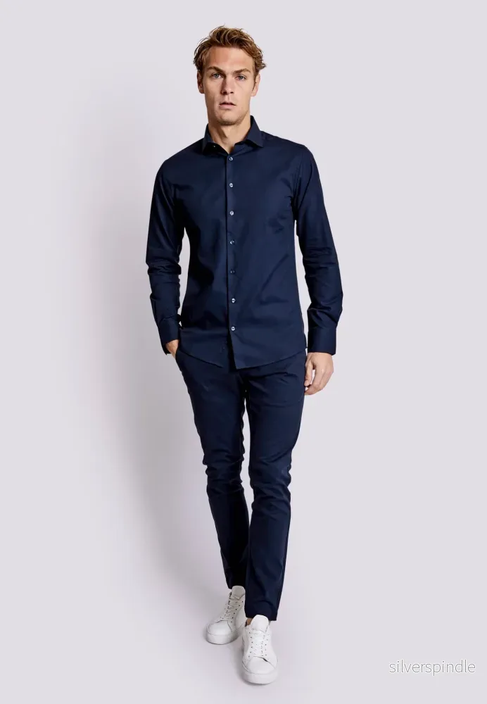BS Falcao Modern Fit Skjorta - Navy - Bild 3