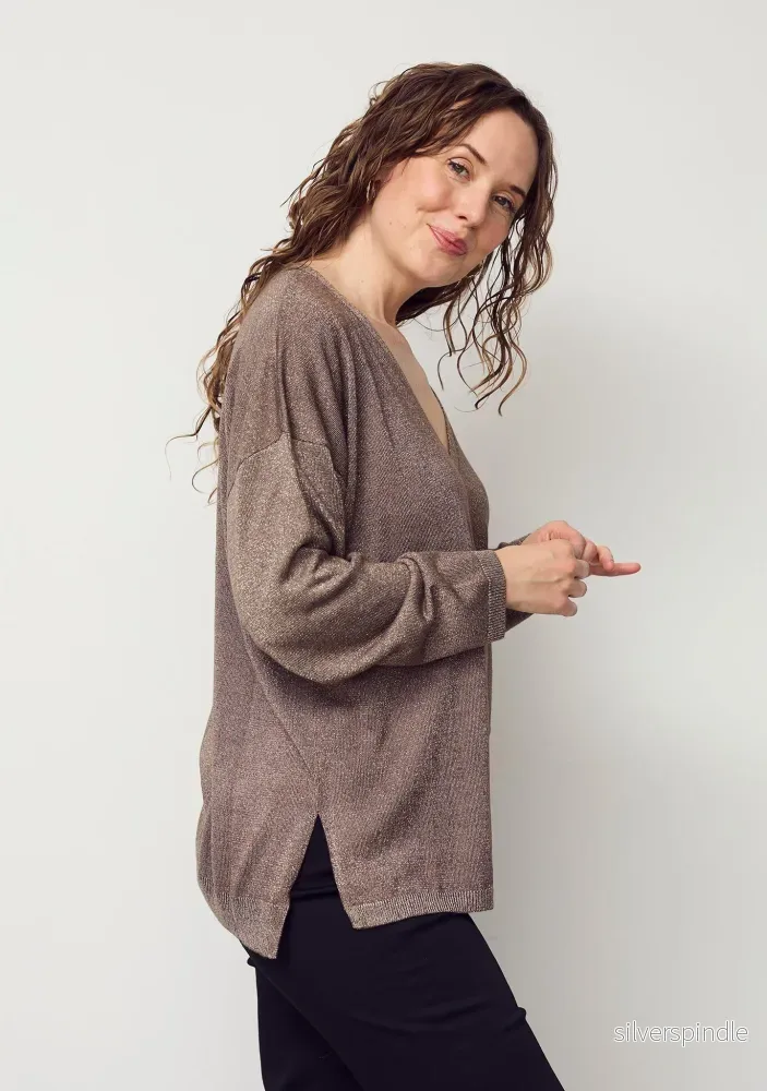 Viana Knit Pullover - Mole w/gold metallic - Bild 2