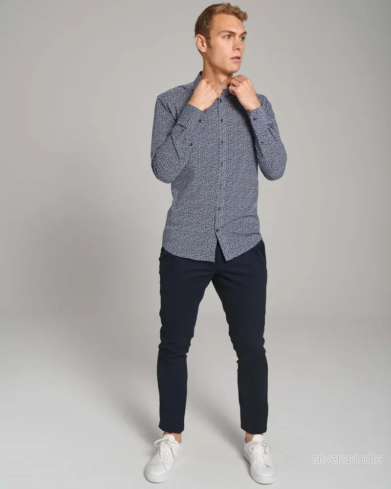 BS Shearer Slim Fit Skjorta - Navy - Bild 3