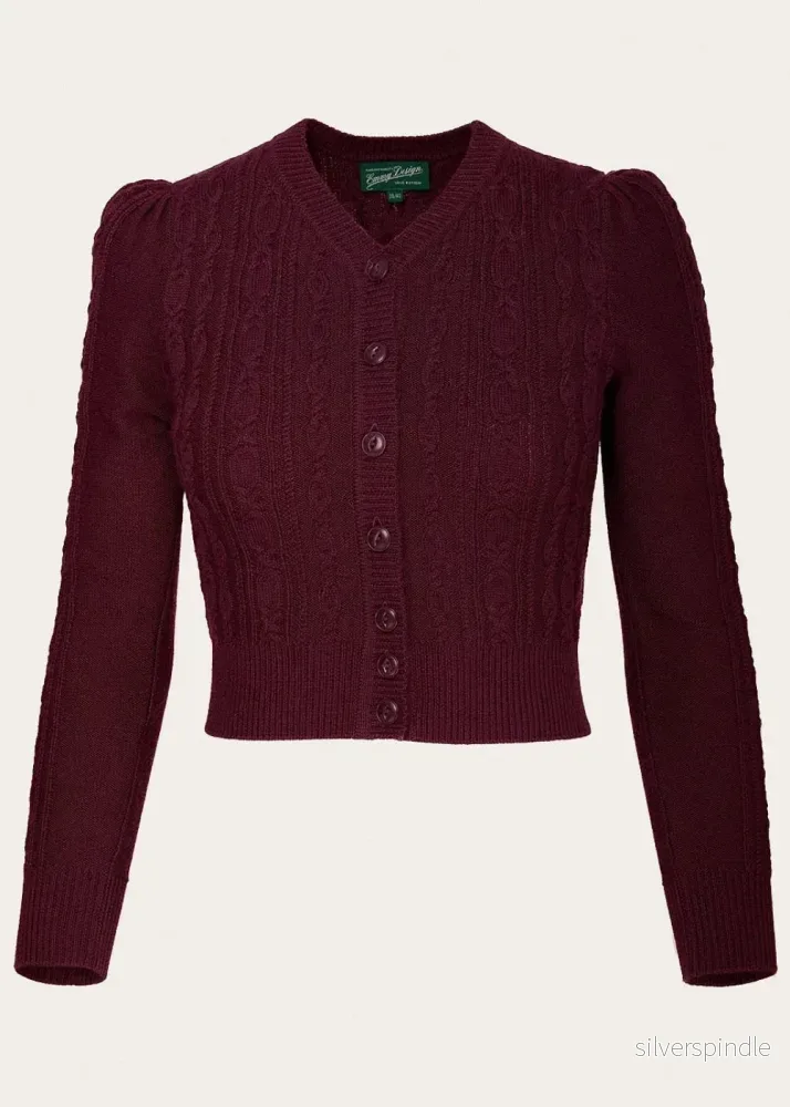 Ice Skater Cardigan - Black Cherry - Bild 2