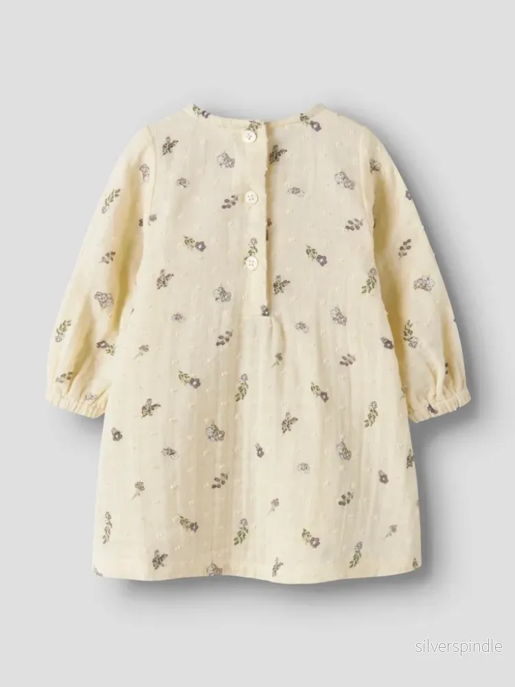 Blommig Baby Klänning Muslin - Bild 2