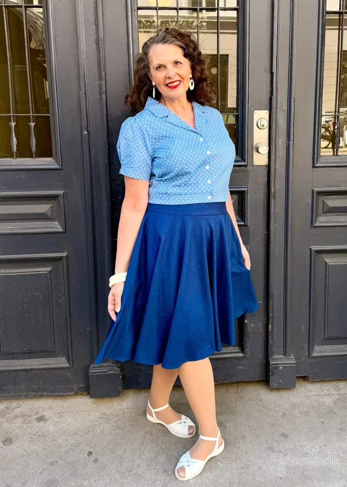 1950-tals swingkjol - denimlook - Bild 2