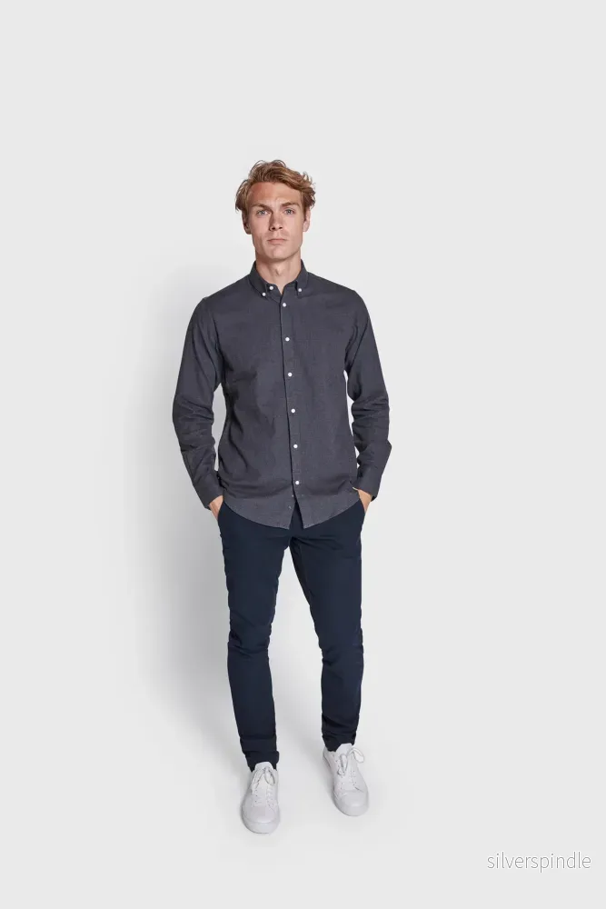 BS Jobe Casual Slim Fit Skjorta - Dark Grey - Bild 3