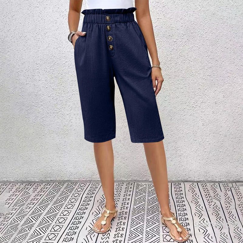 Mason | Hög Midja Sommarshorts Med Fickor - Bild 3