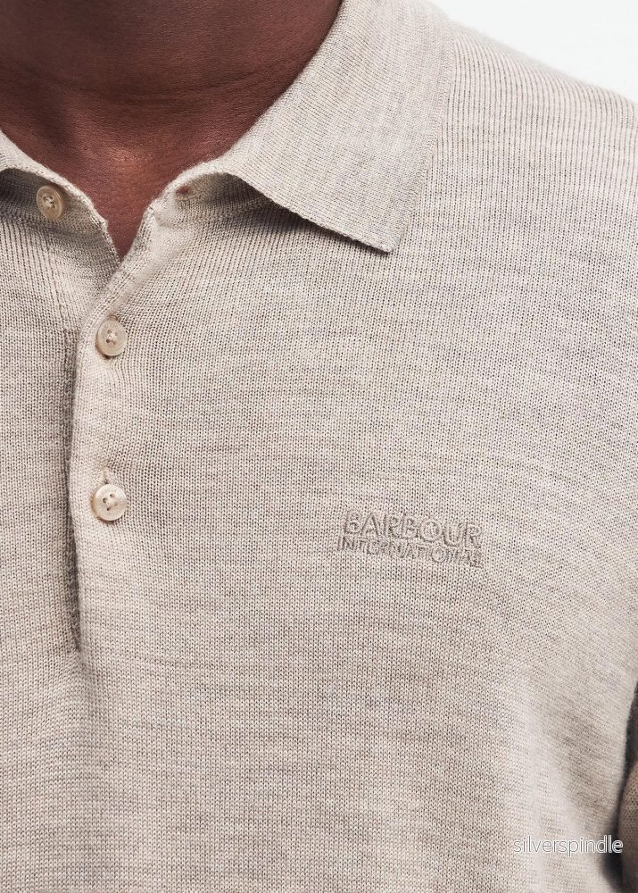Barbour Intl Merlin Merino Polo Jumper Brindle - Bild 3