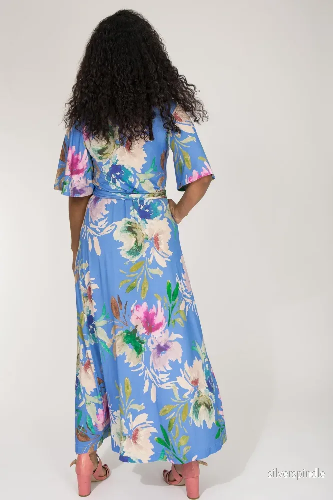 Bestie wrap ankle jersey dress - Blue - Bild 3