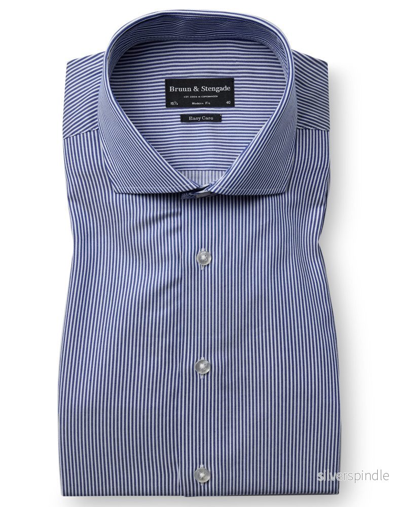 BS Yordan Modern Fit Skjorta - Dark Blue/White