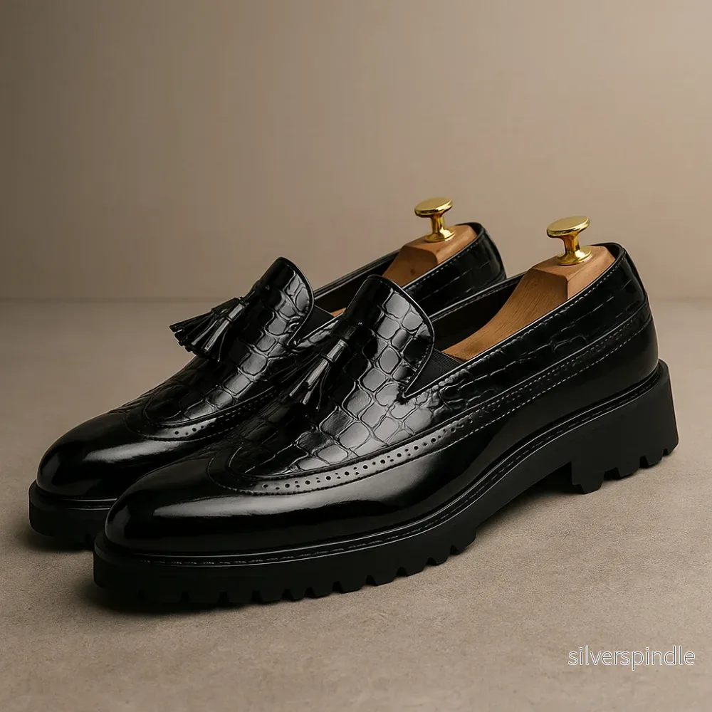 Leo | Eleganta Krokodilmönstrade Loafers Män - Bild 2