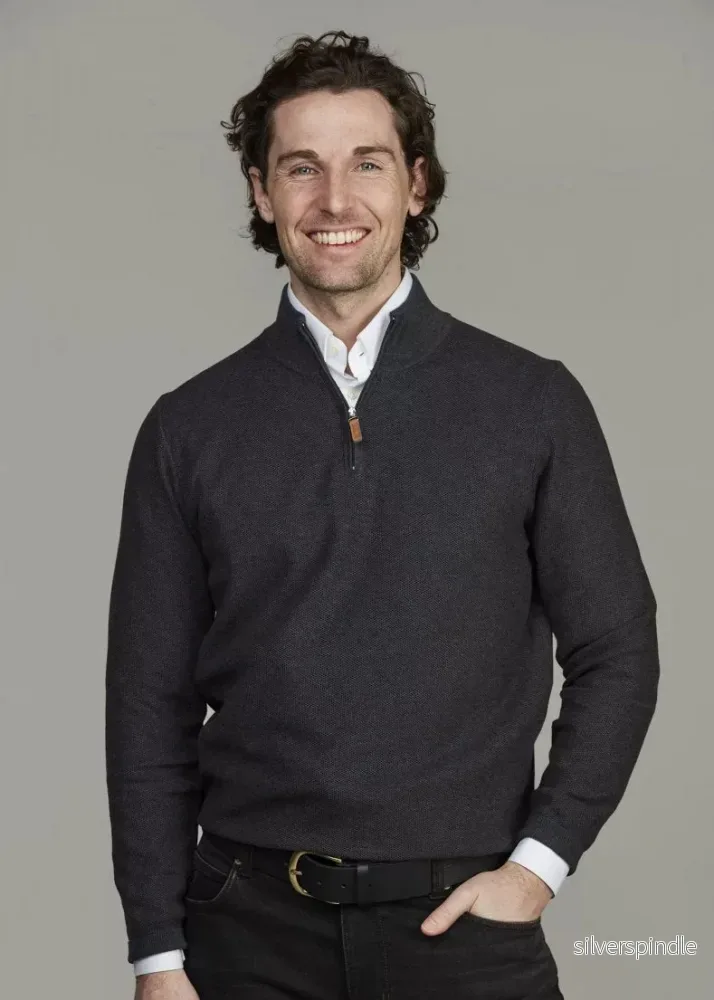 Hansen & Jakob Half Zip Structure Knit Antracit Hansen & Jakob Half Zip Structure Knit Antracit