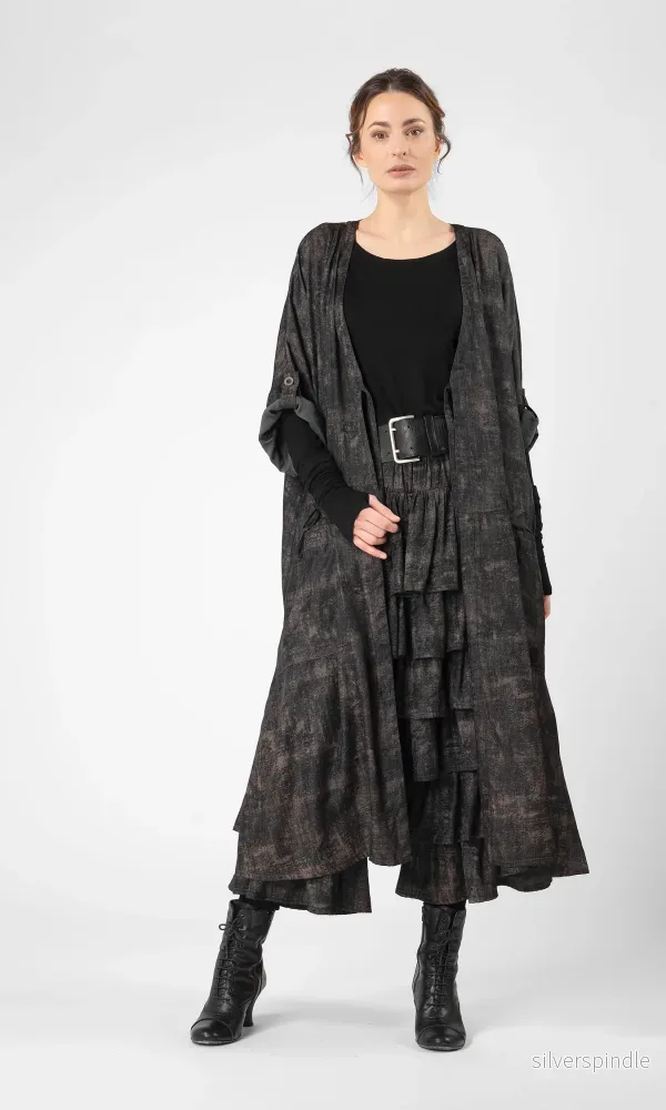Kaftan med knytband i bomullsmix Kaftan med knytband i bomullsmix