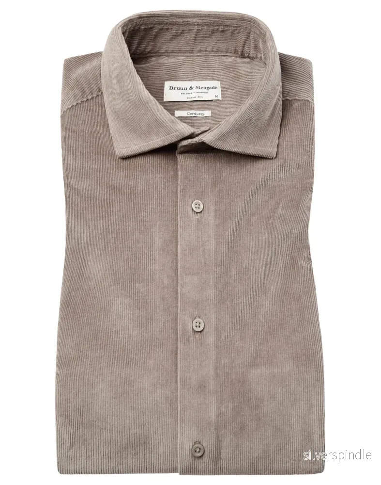 BS Kongsberg casual slim fit Skjorta - Mud
