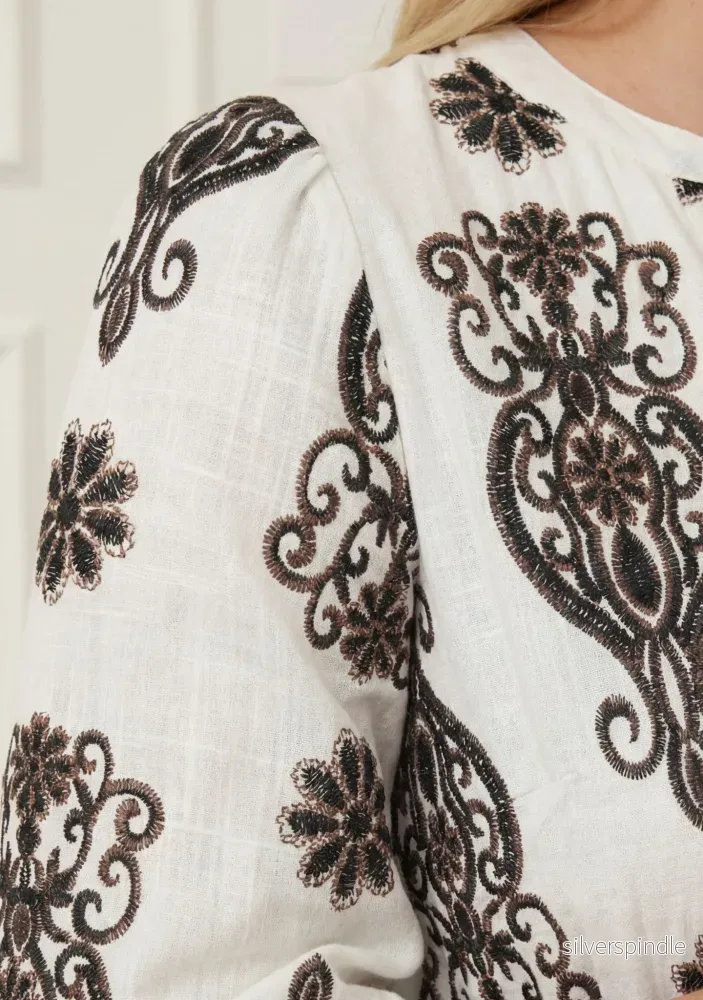 Ane V-Neck Dress - Summer Border Print - Bild 3