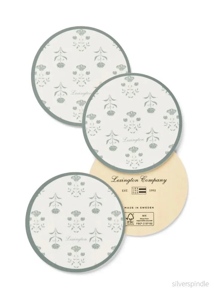 Lexington Floral laminated Coaster Set/4 GR/WH - Bild 2