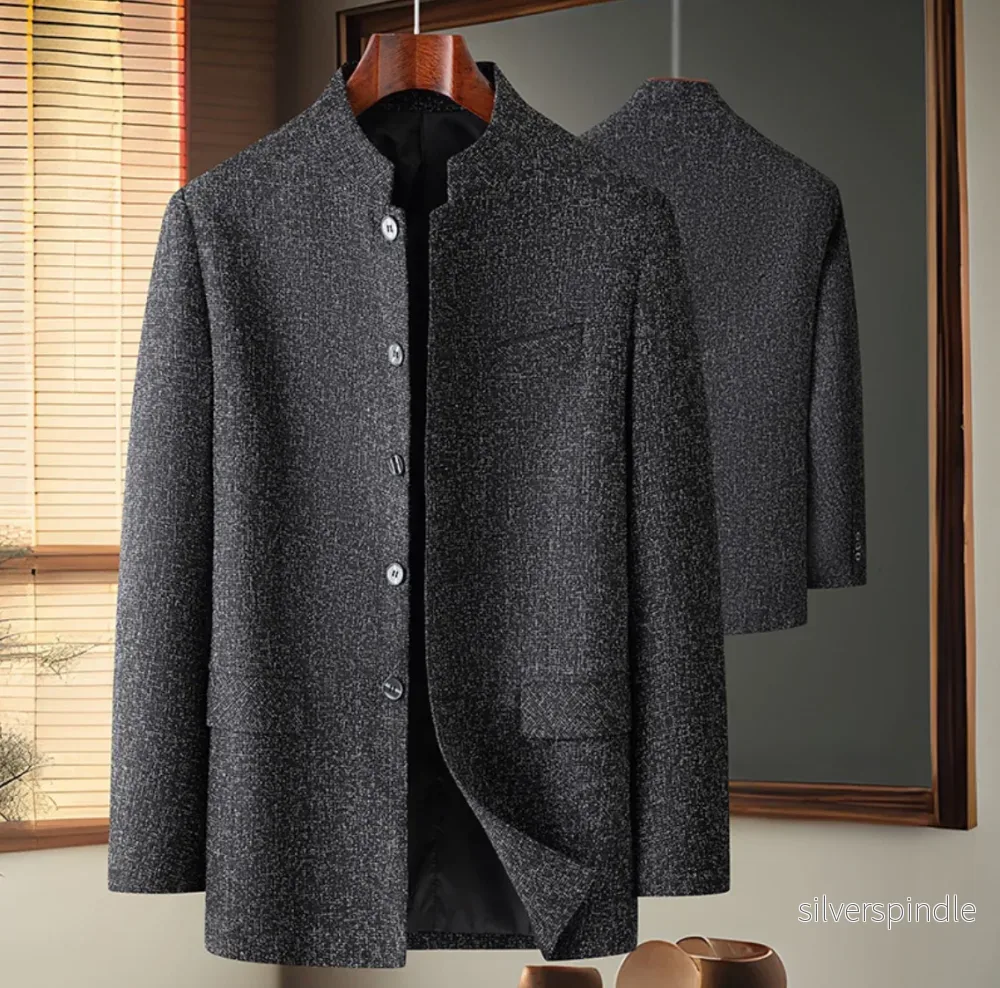 Liam | Slim Fit Herrjacka Med Ståkrage För Vardagsbruk