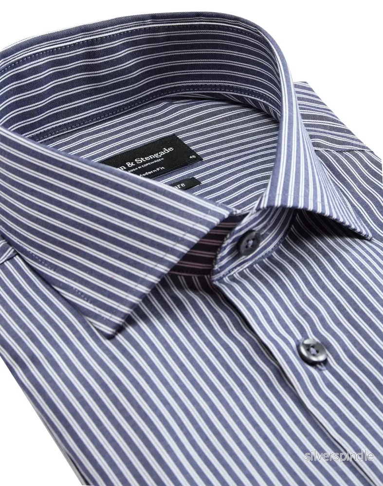 BS Lobont modern fit Skjorta - Dark Blue/White - Bild 2