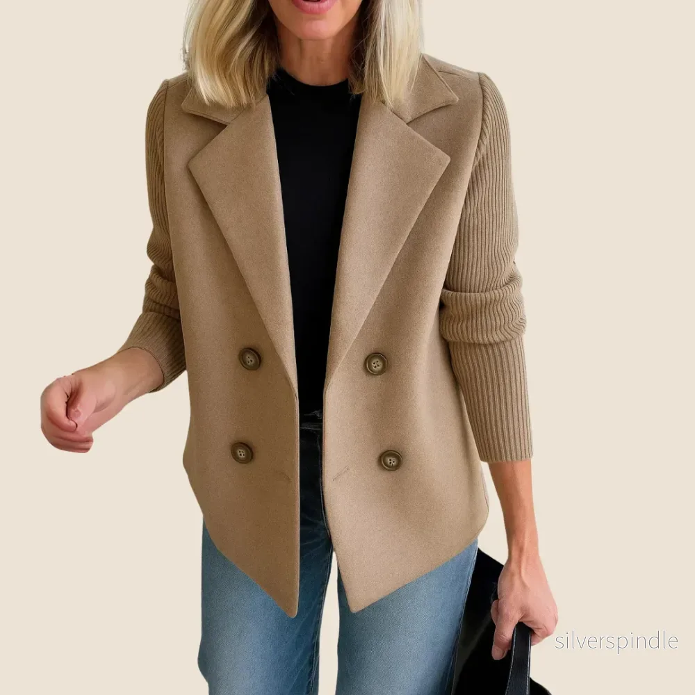 Sophie | Elegant Slim Fit Svart Kavaj Dam Med Funktionella Fickor