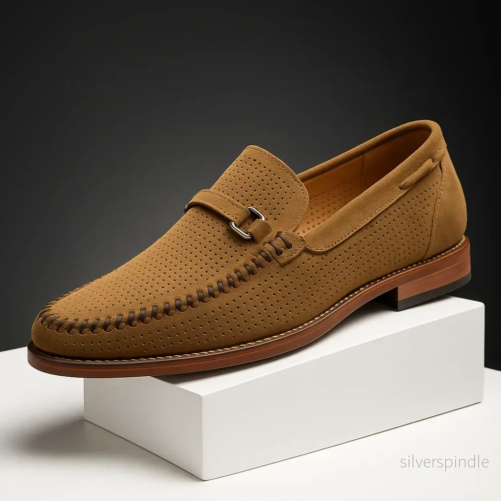Oliver | Svarta Vadderade Loafers för Dam med Perforerad Design - Bild 2