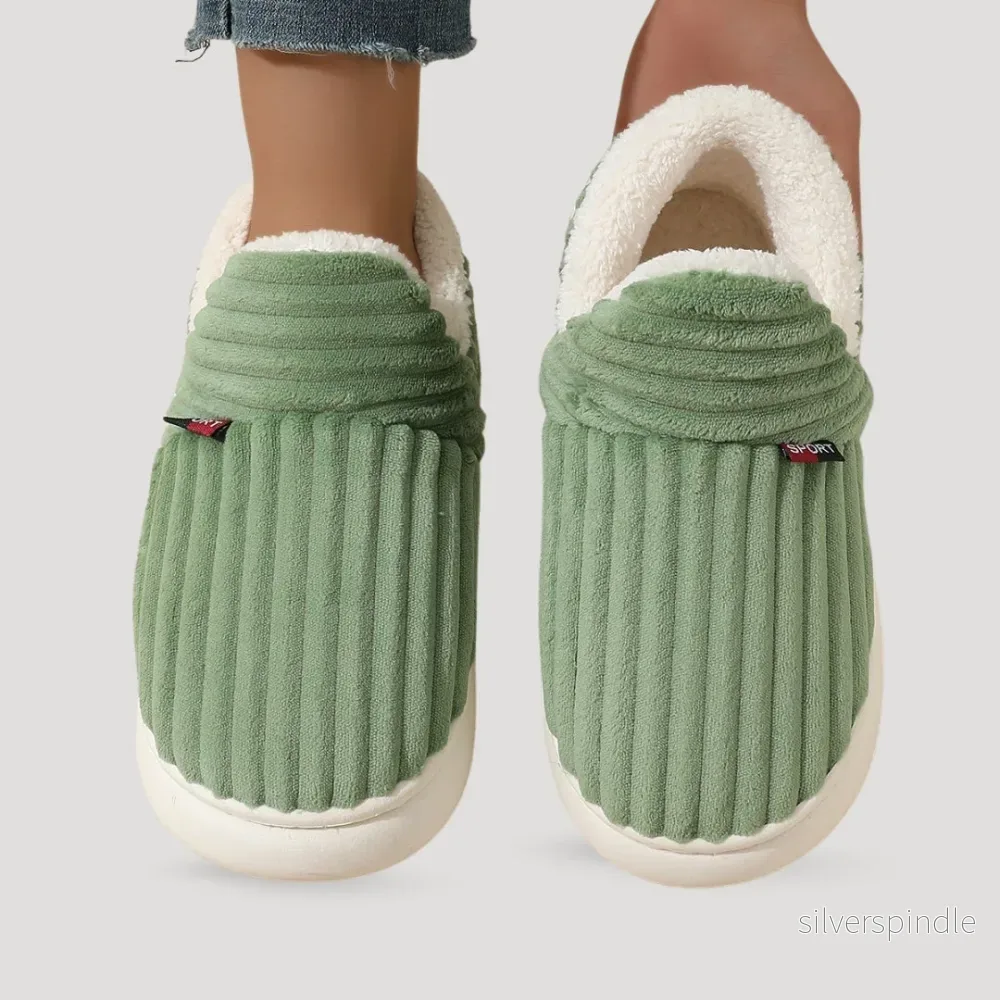 Mysiga Tofflor Dam | Varm Fleece med Dämpad Sula | Perfekt Hemma Komfort