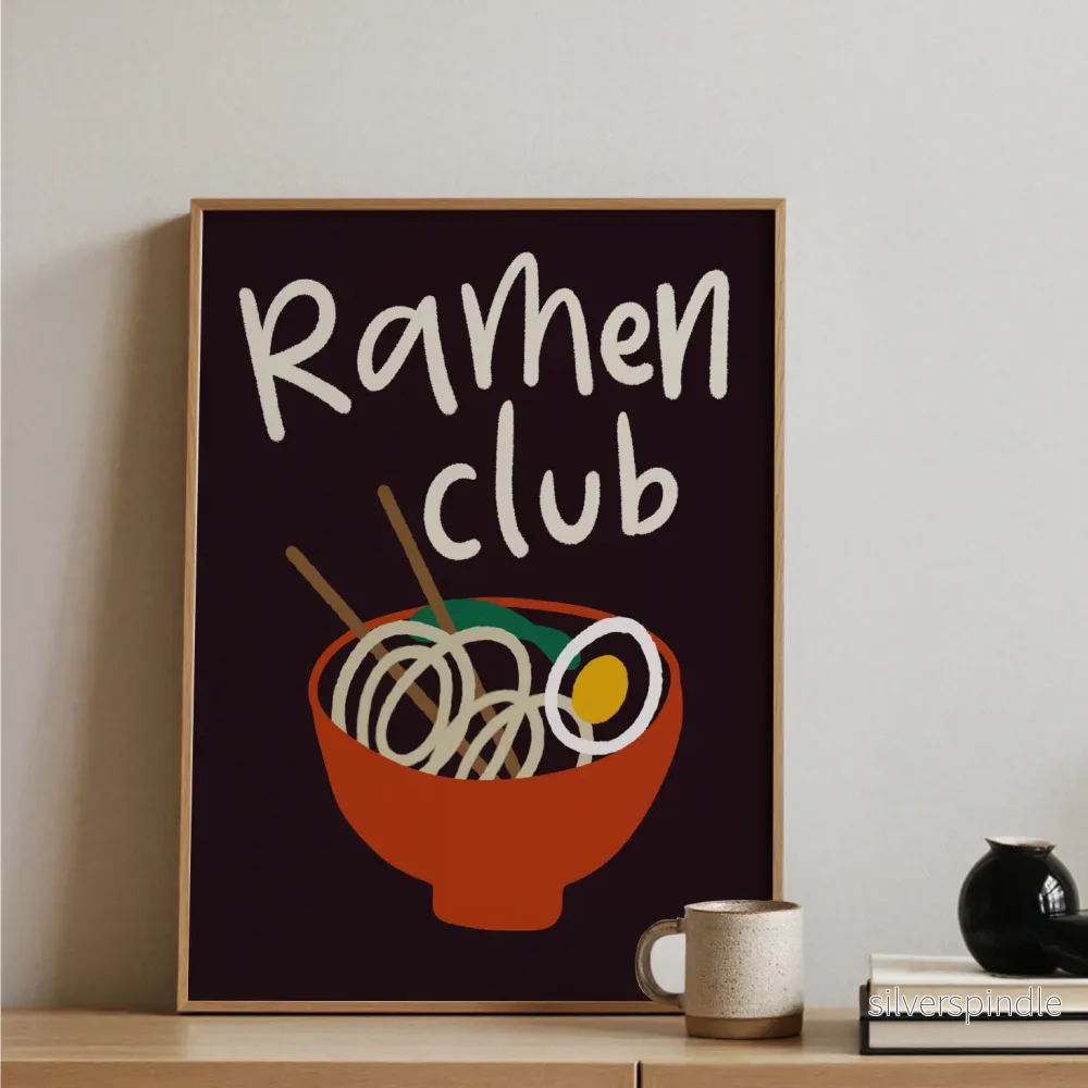 Nudelposter Ramen Club i Aubergine