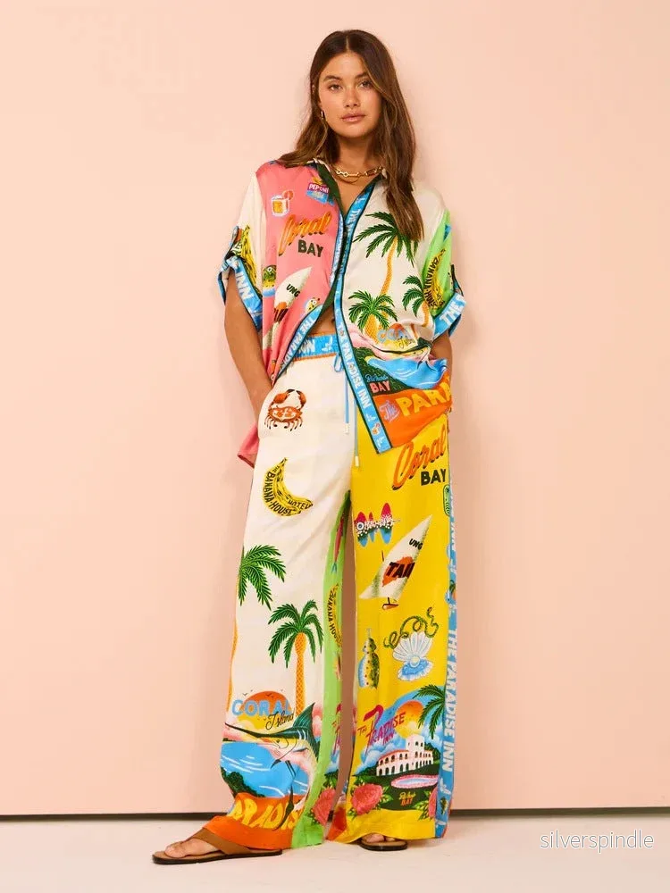 Sophie | Elegant Lätt Sommarset med Vida Byxor Sophie | Elegant Lätt Sommarset med Vida Byxor