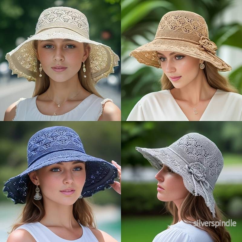 Elegant Solhatt Dam | Bred Brättning med UV-Skydd & Hopfällbar Design för Komfort - Bild 3