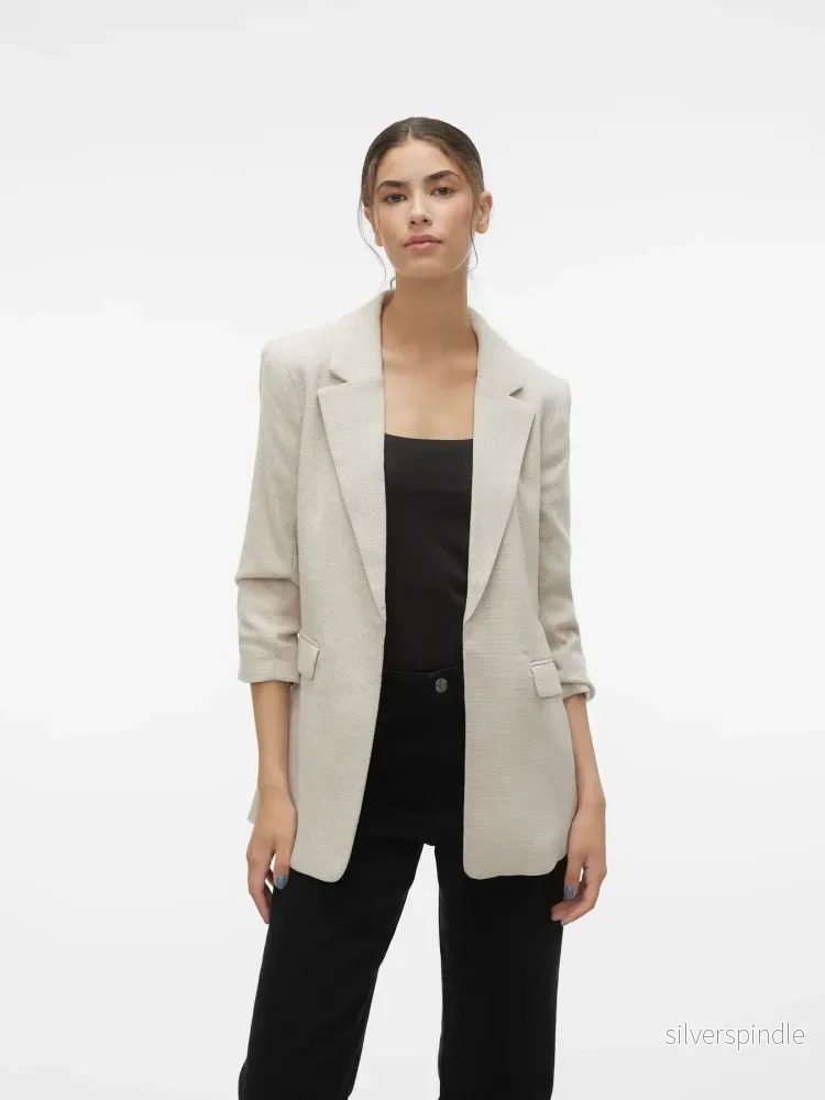 FRIDA 3/4 REGULAR BLAZER OATMEAL MELANGE FRIDA 3/4 REGULAR BLAZER OATMEAL MELANGE