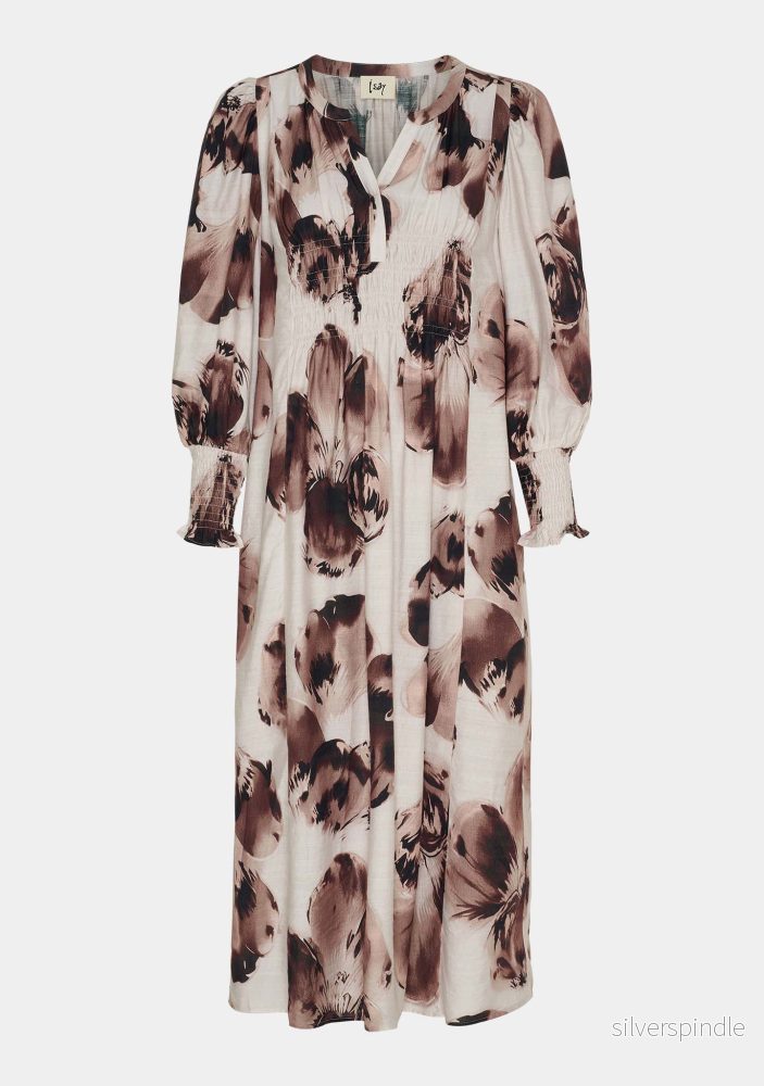 Naomi V-Neck Dress - Aubergine Floral - Bild 2
