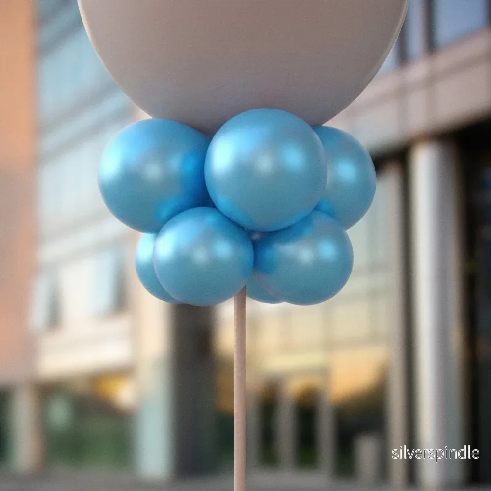 Blå metalliska ballongknippen 28 cm – 10-pack