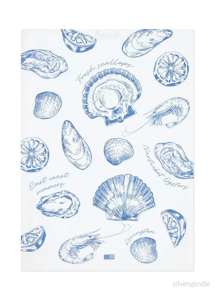 Lexington Shell Org cott Kitchen Towel WH/NY