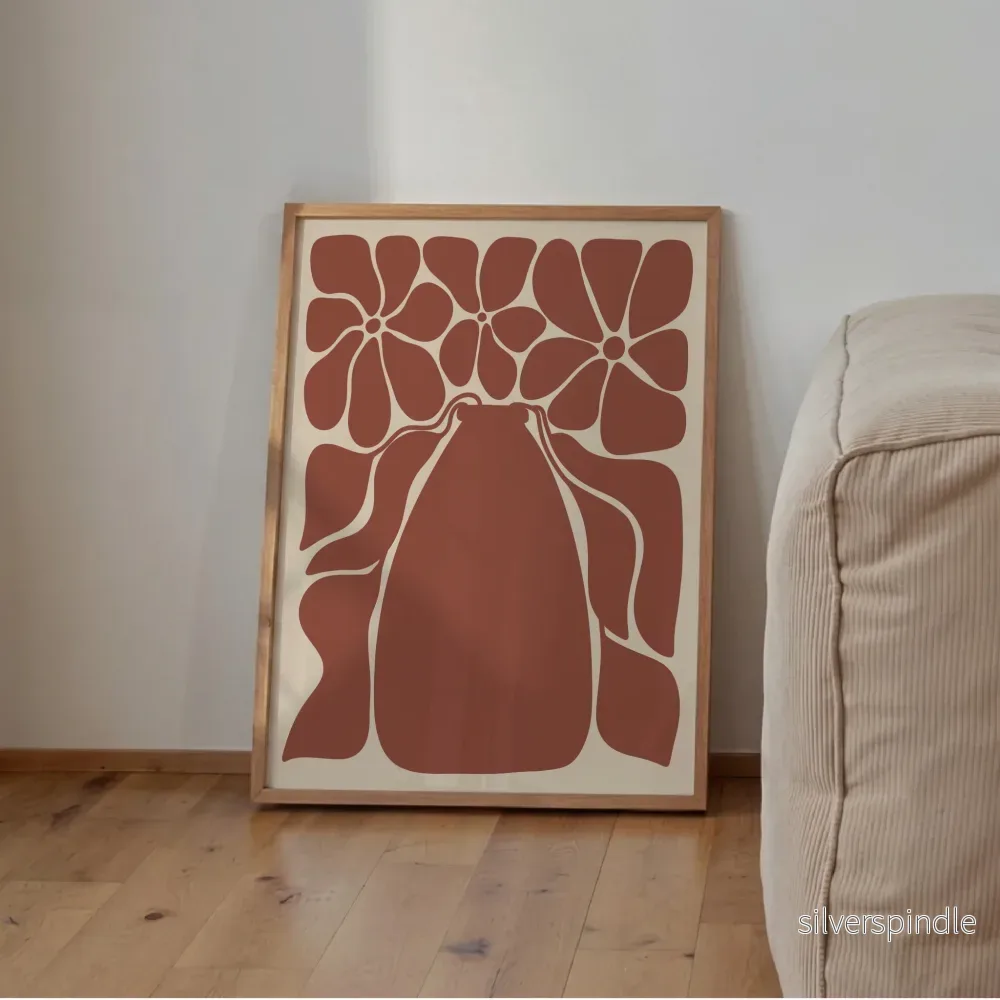 Grafisk Vas Blommor Rost Botanisk