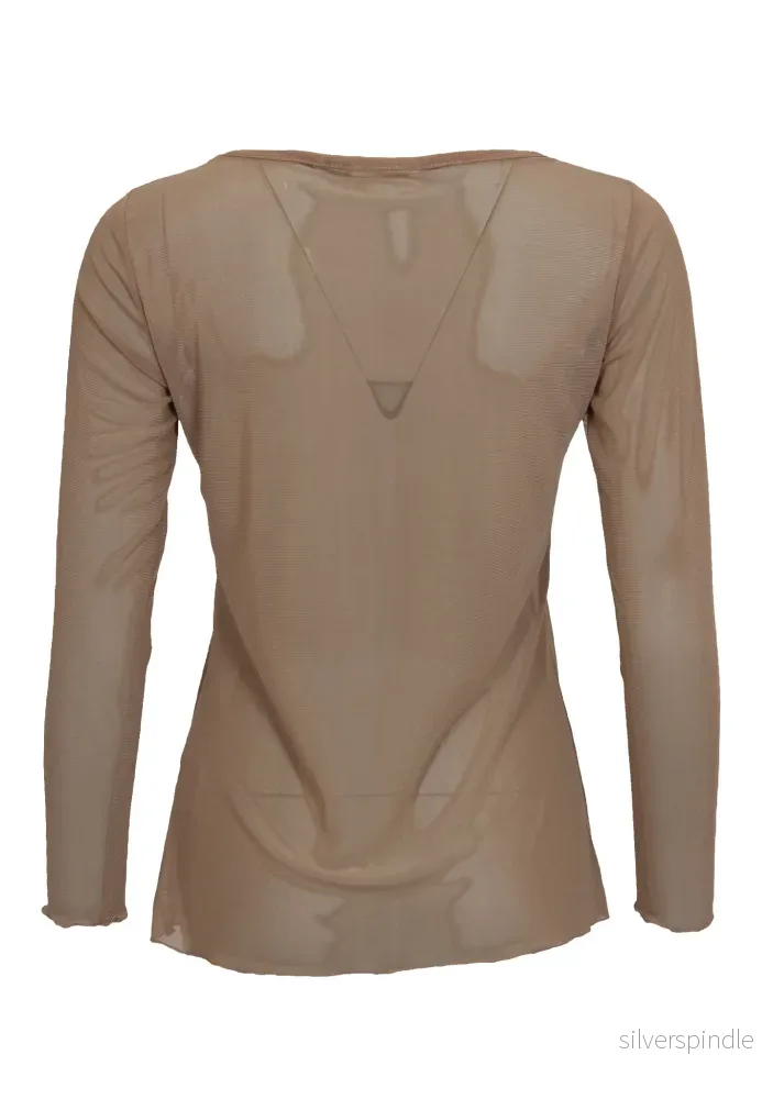 Fifi Mesh l/s O-Neck - Cuban Sand - Bild 2