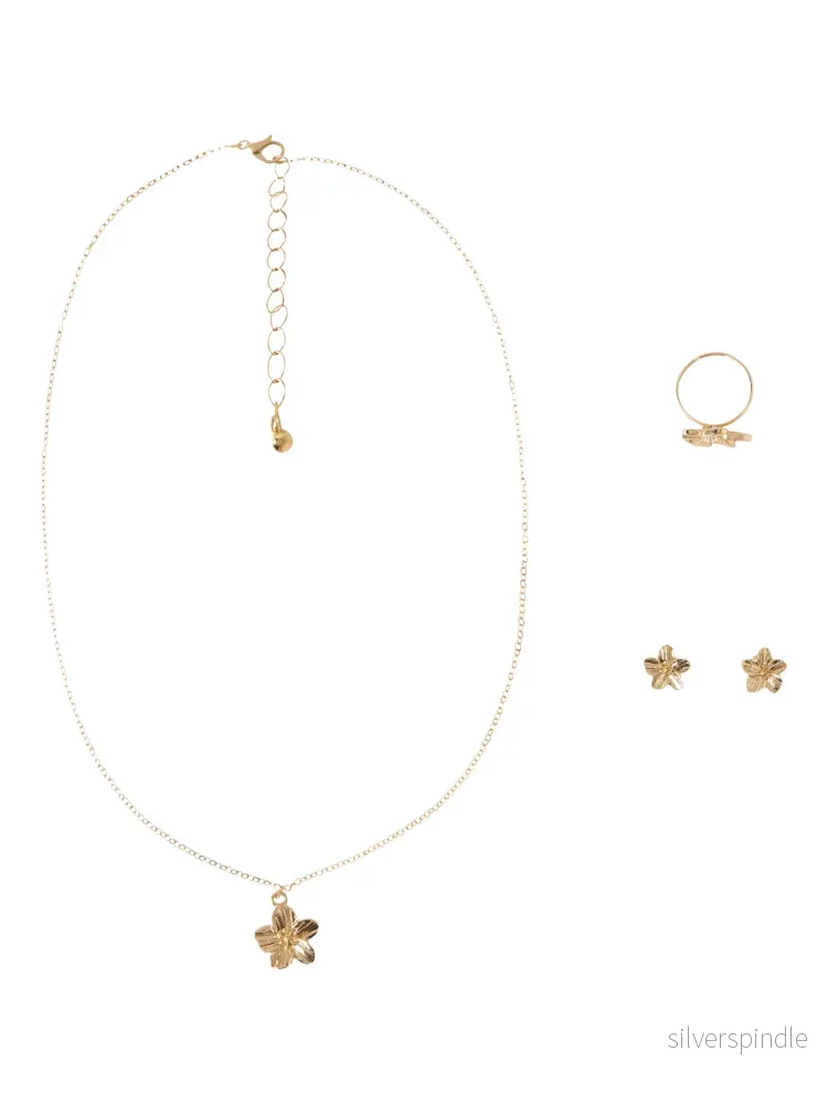 Smyckes-set Ring, Halsband, Örhängen