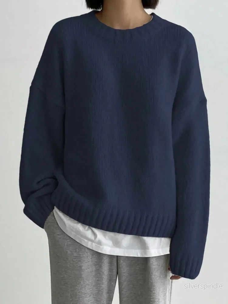 Elegant Oversized Damtröja med Ribbad Detalj | Mjuk och Bekväm för Alla Tillfällen - Bild 3