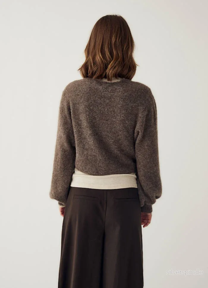 MAELEE WRAP KNIT BROWN - Bild 2