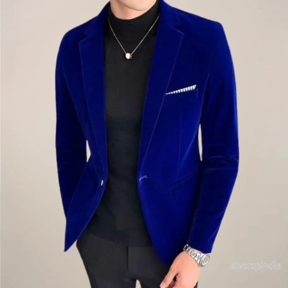 Elegant Sammetskavaj för Män | Slimmad Design med Klassiska Slag | Perfekt för Formella Tillfällen - Bild 3