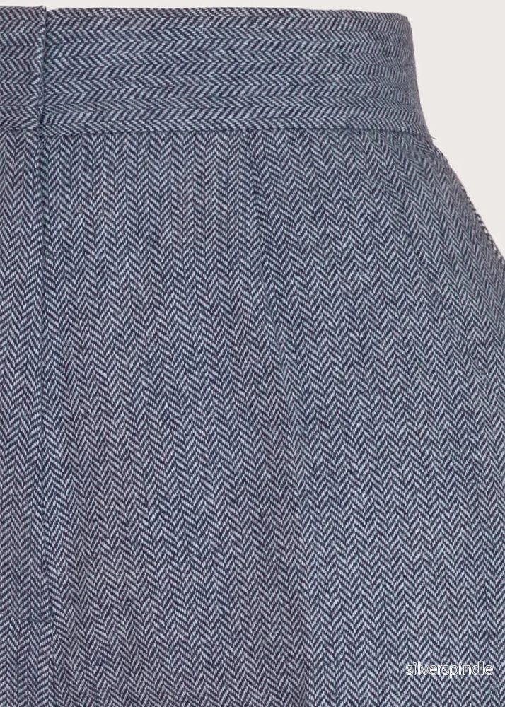 The Palazzo Perfection Pants - Midnight & ivory wool tweed - Bild 3