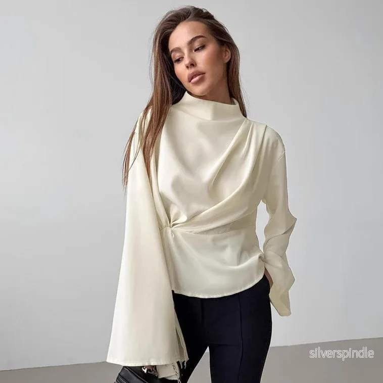 Emma | Elegant Chiffongskjorta med Klockärmar - Bild 2