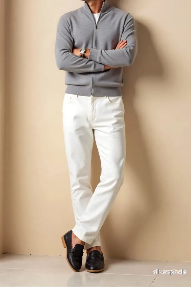 Minimalistisk Slim Fit Jacka för Män med Ståkrage | Lätt och Mångsidig Design för Vardagsbruk - Bild 3