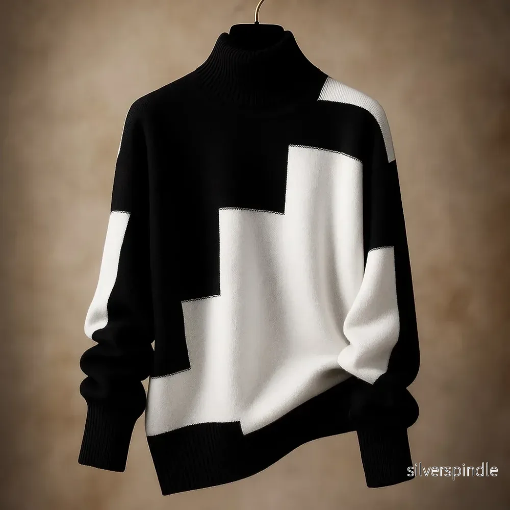 Mason | Elegant Ribbstickad Topp Med Polokrage Mason | Elegant Ribbstickad Topp Med Polokrage